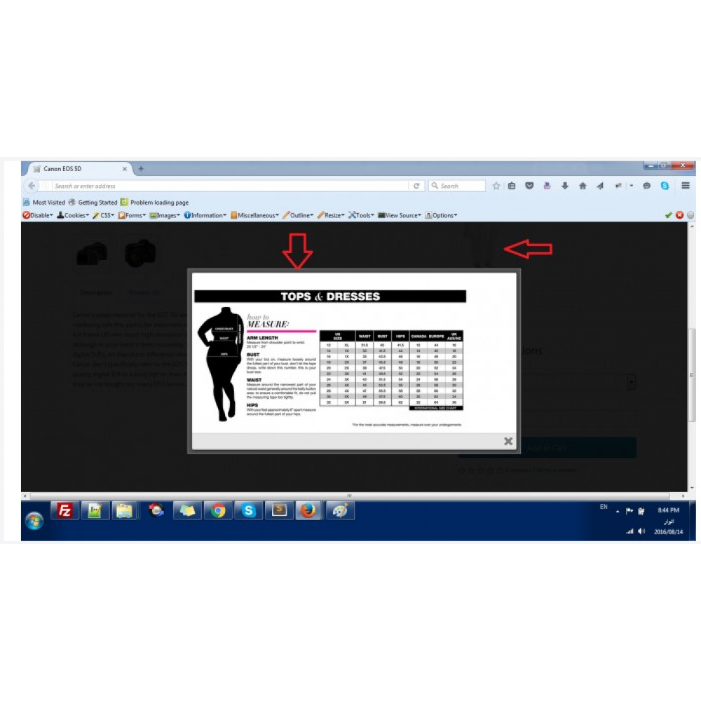 Size Chart OCMod